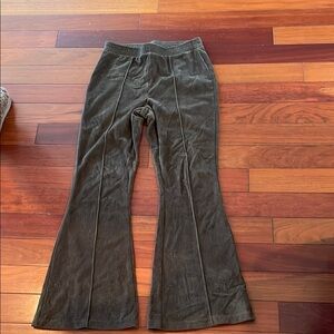 Chic Green Corduroy Flare Pants